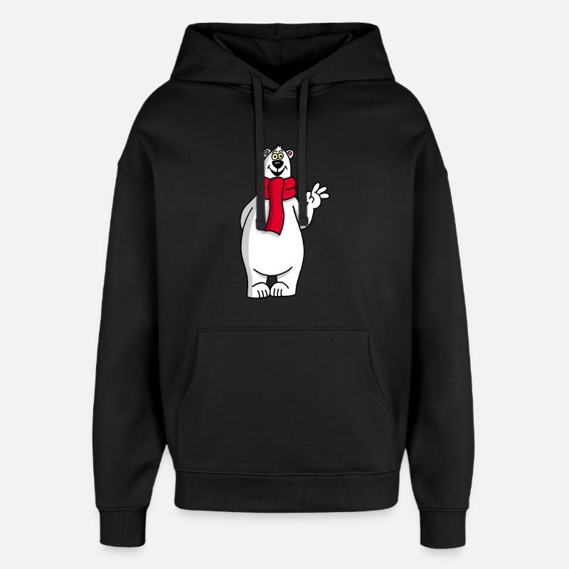Ours polaire rigolo - Sweat à capuche unisexe Stanley/Stella Oversized - noir