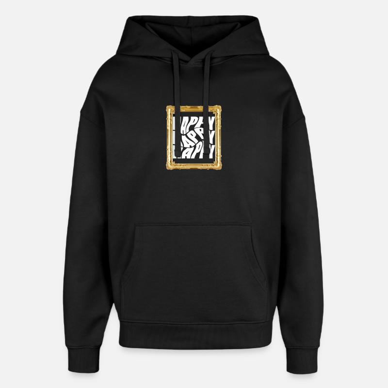 Lettrage rétro joyeux - Sweat à capuche unisexe Stanley/Stella Oversized - noir