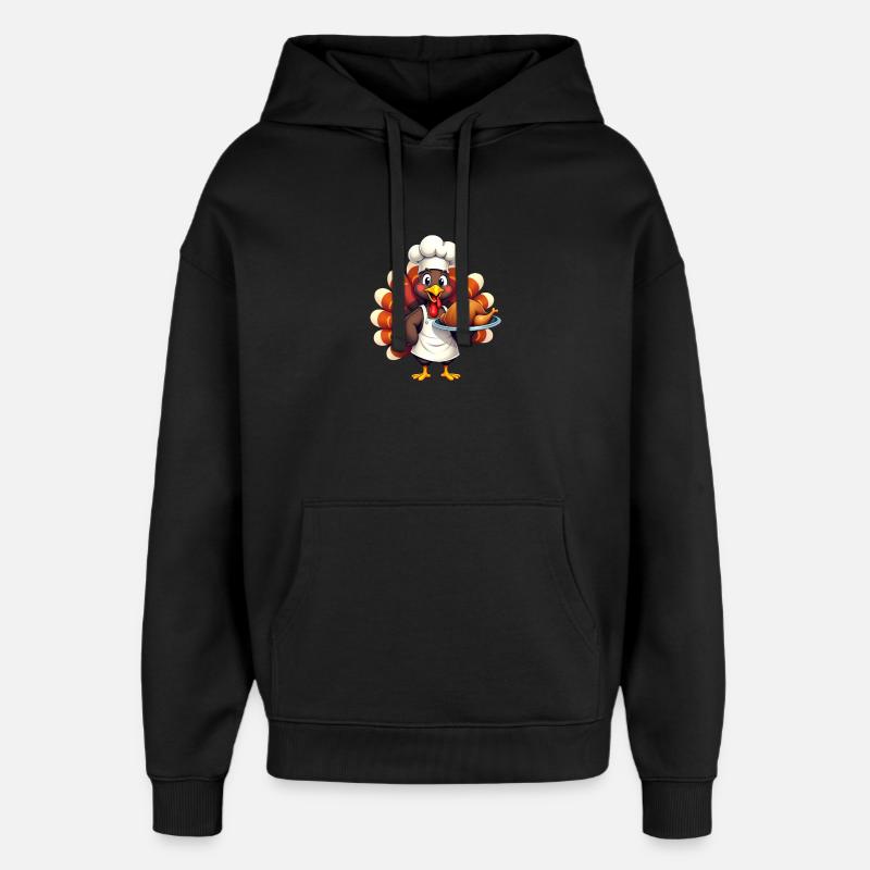Cuisinier de dinde de Thanksgiving Thanksgiving - Sweat à capuche unisexe Stanley/Stella Oversized - noir
