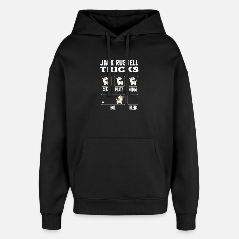 Drôle de Jack Russell Propriétaire Cadeau - Sweat à capuche unisexe Stanley/Stella Oversized - noir