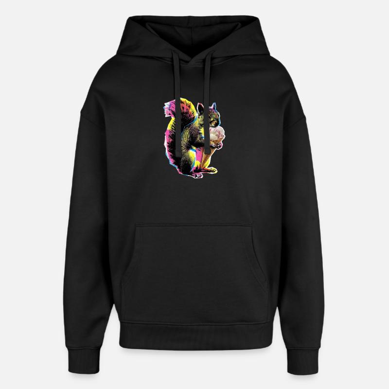 Eichhörnchen Eis - Oversized Unisex Hoodie von Stanley/Stella - Schwarz