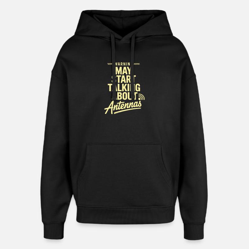 Retro Tech Satire Antenne Gesprächsplakat - Oversized Unisex Hoodie von Stanley/Stella - Schwarz