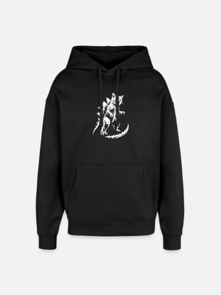 Spiky Fur Monster Silhouette - Oversized Unisex Hoodie by Stanley/Stella - black