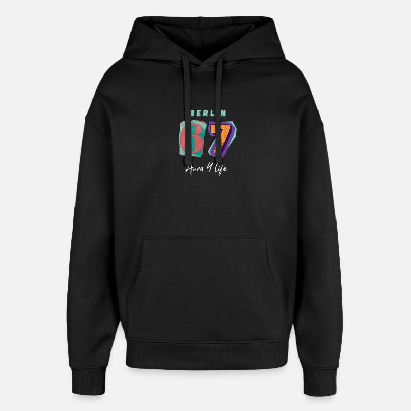 Berlin_67_Aura_4_Life - Sweat à capuche unisexe Stanley/Stella Oversized - noir