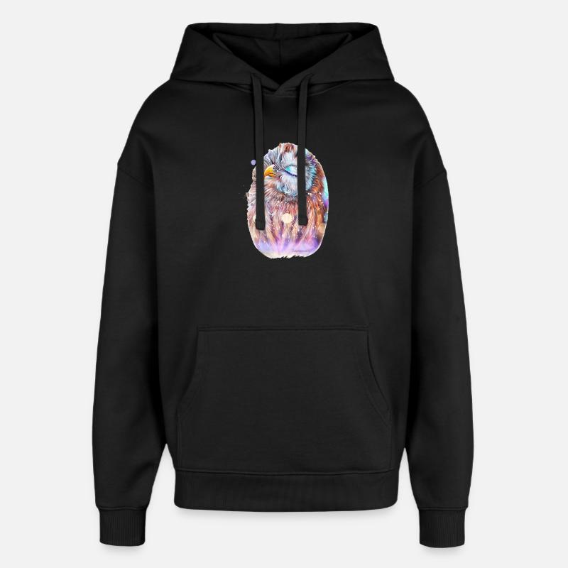 Eule - Oversized Unisex Hoodie von Stanley/Stella - Schwarz