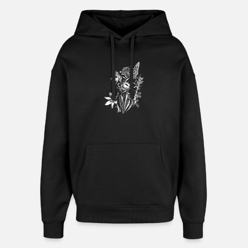 Jonquilles Fleurs Spring Rock Crystal - Sweat à capuche unisexe Stanley/Stella Oversized - noir