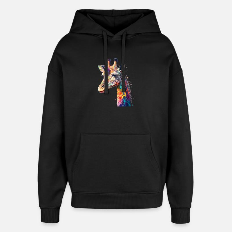 Giraffe - Oversized Unisex Hoodie von Stanley/Stella - Schwarz