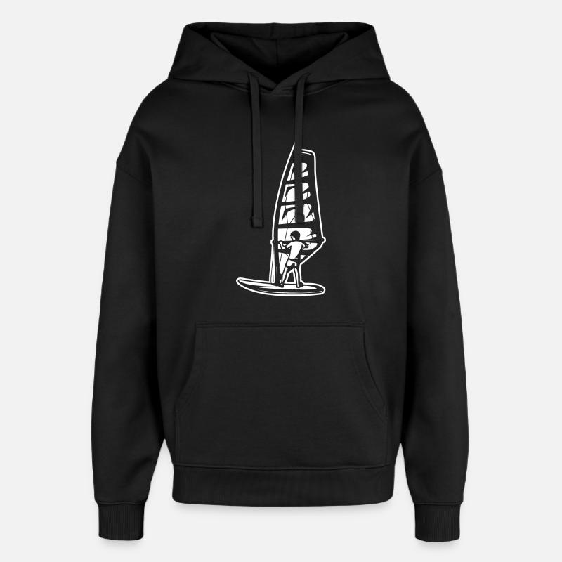 Garçon de planche à voile - Sweat à capuche unisexe Stanley/Stella Oversized - noir
