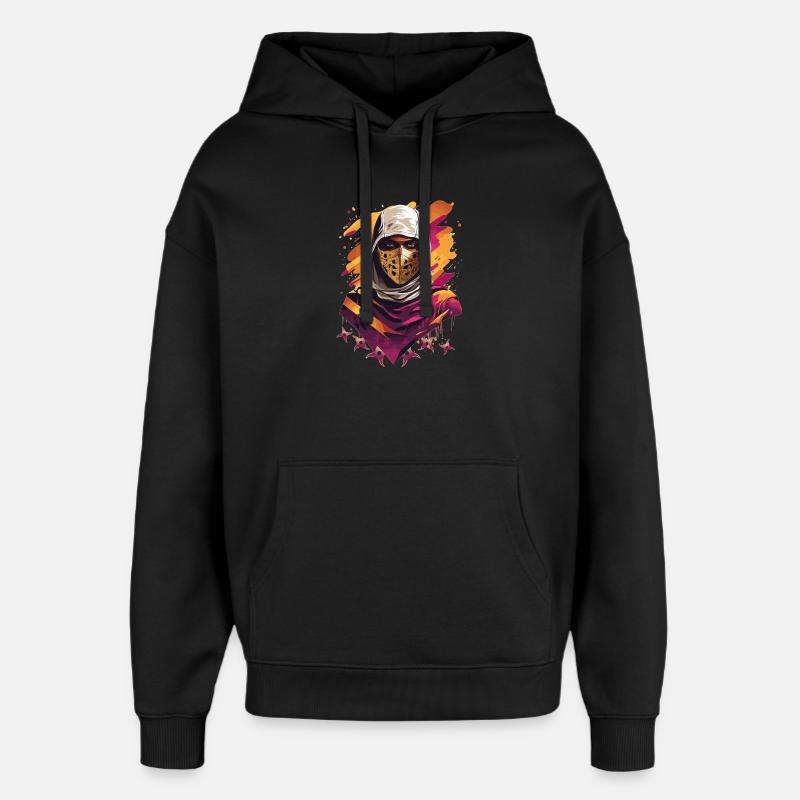 Guerrier samouraï ninja - Sweat à capuche unisexe Stanley/Stella Oversized - noir