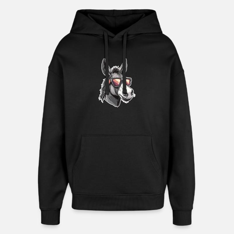 Lunettes de soleil Hipster Âne - Sweat à capuche unisexe Stanley/Stella Oversized - noir