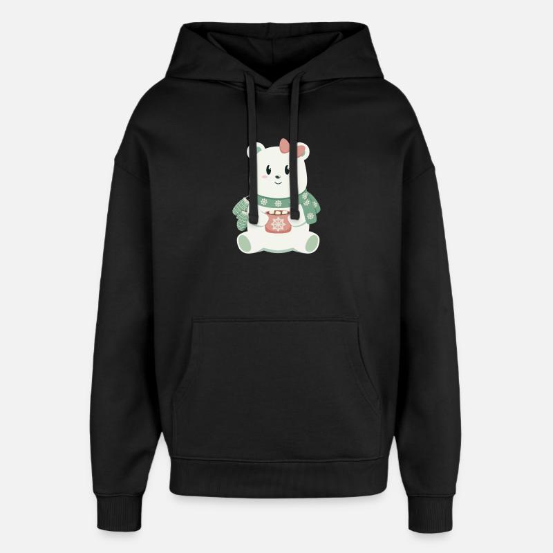 Ours polaire avec arc - Sweat à capuche unisexe Stanley/Stella Oversized - noir