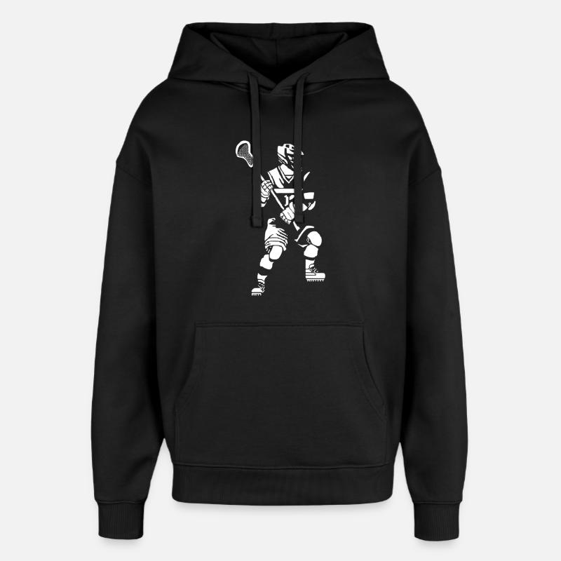 Joueur de crosse Pixel Art - Sweat à capuche unisexe Stanley/Stella Oversized - noir