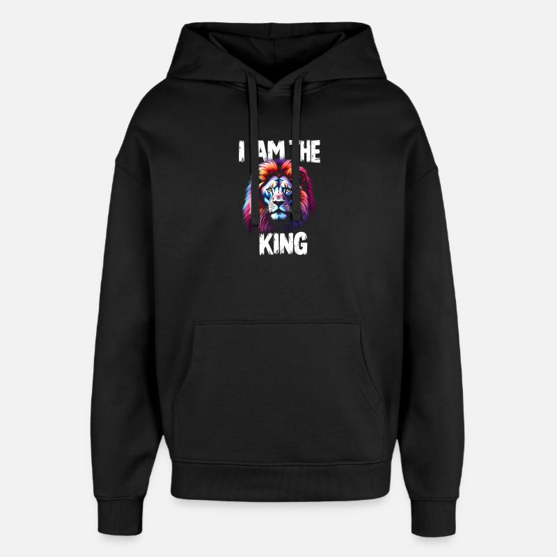 I am the King Löwe - Sweat à capuche unisexe Stanley/Stella Oversized - noir