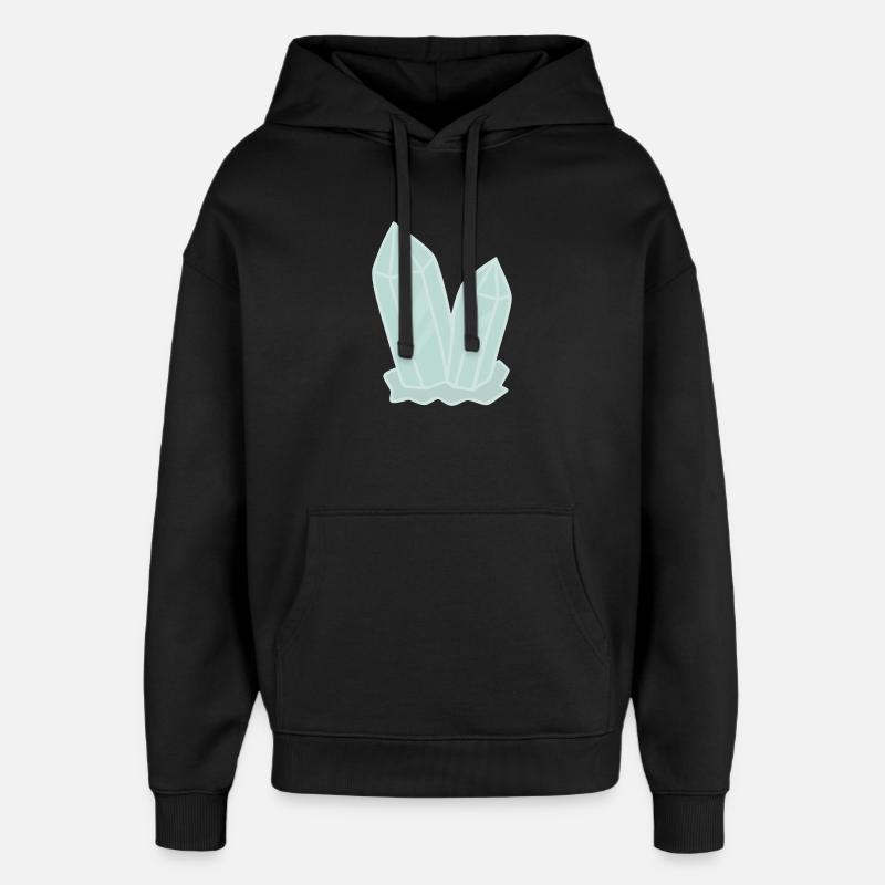 Illustration de géode d’amas de cristal - Sweat à capuche unisexe Stanley/Stella Oversized - noir