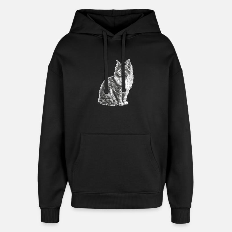 Chat - Sweat à capuche unisexe Stanley/Stella Oversized - noir