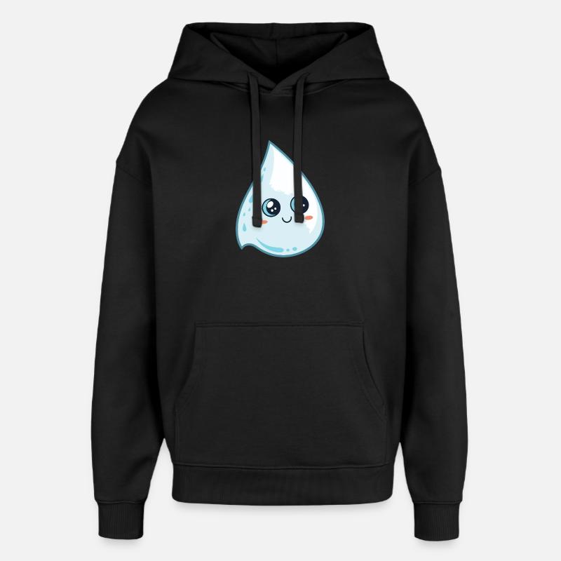 Goutte kawaii lumineuse - Sweat à capuche unisexe Stanley/Stella Oversized - noir