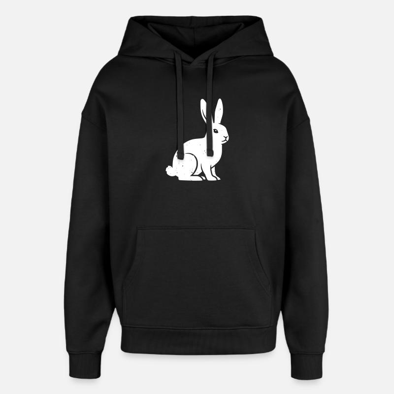 Bunny Bunnies Lapin Vecteur - Sweat à capuche unisexe Stanley/Stella Oversized - noir