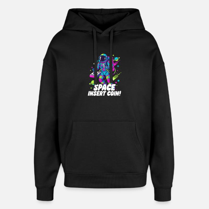 Pièce d’insertion spatiale - Sweat à capuche unisexe Stanley/Stella Oversized - noir