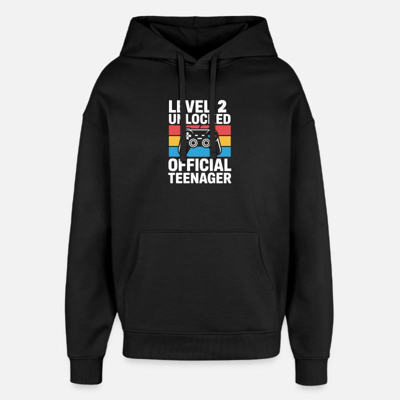 Joueur d’anniversaire débloqué niveau 2 - Sweat à capuche unisexe Stanley/Stella Oversized - noir