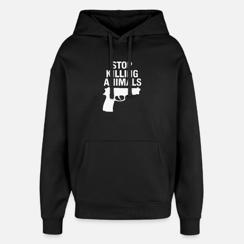 Stop Animal Murder – Statement Shirt - Oversized Unisex Hoodie by Stanley/Stella - black
