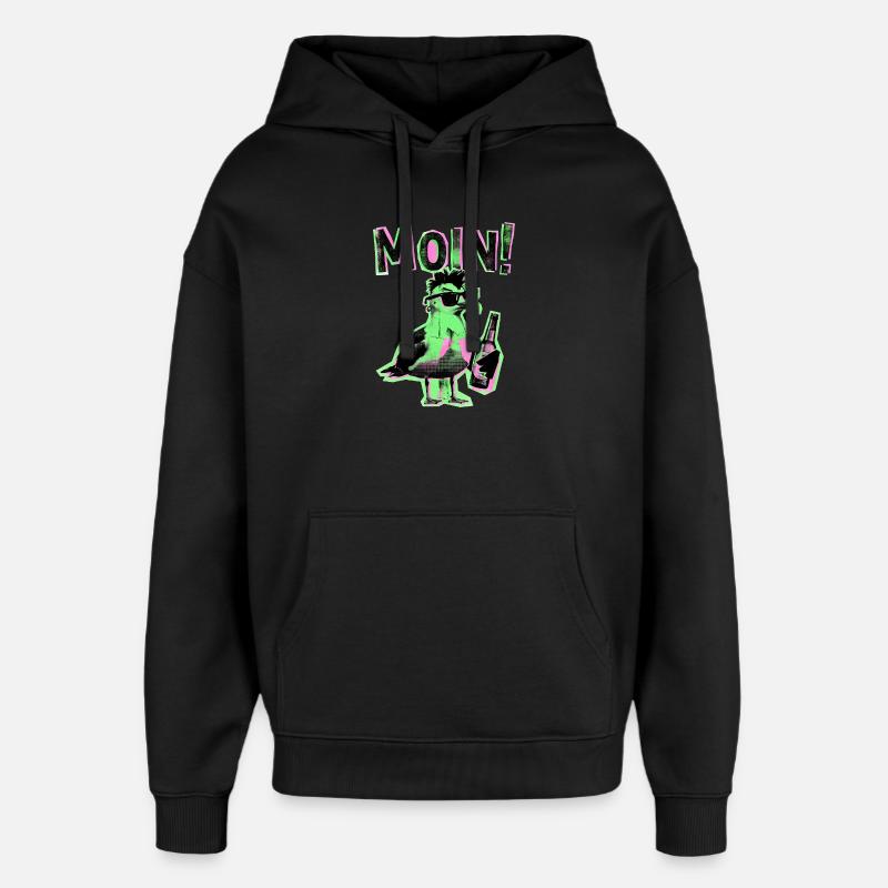 Punker Möwe Kiez Schanze Moin - Sweat à capuche unisexe Stanley/Stella Oversized - noir