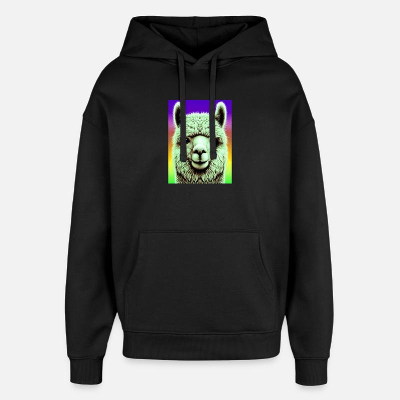 Alpaga - Sweat à capuche unisexe Stanley/Stella Oversized - noir