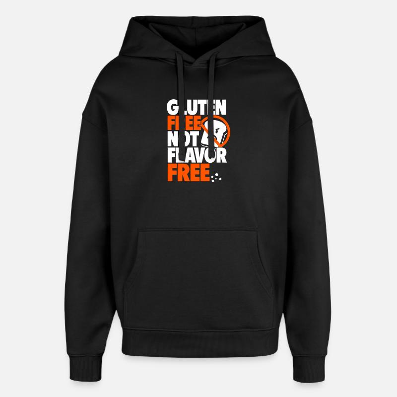 Sans gluten, pas sans arôme - Sweat à capuche unisexe Stanley/Stella Oversized - noir