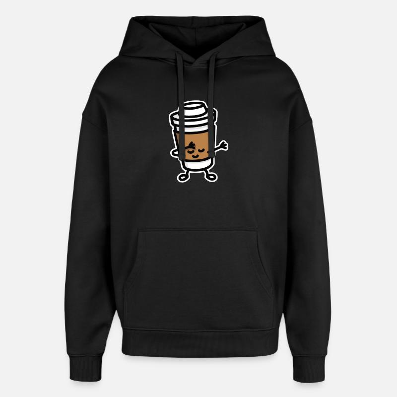 Dab / dabbing cardboard coffee cup - Sweat à capuche unisexe Stanley/Stella Oversized - noir