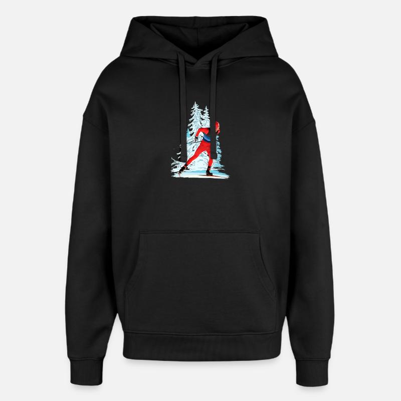 Ski de fond - Sweat à capuche unisexe Stanley/Stella Oversized - noir