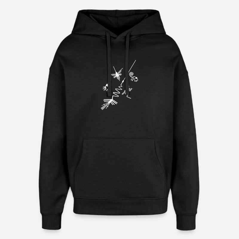 Linien von Nazca - Peru - Oversized Unisex Hoodie von Stanley/Stella - Schwarz