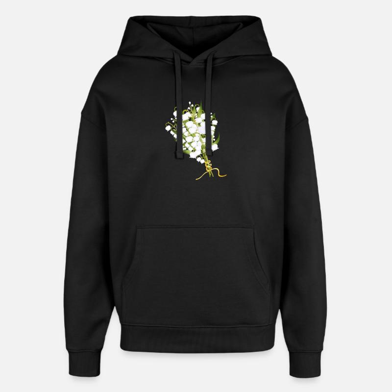 üppiger Maiglöckchen Strauß als Frühlingsgruß - Oversized Unisex Hoodie von Stanley/Stella - Schwarz