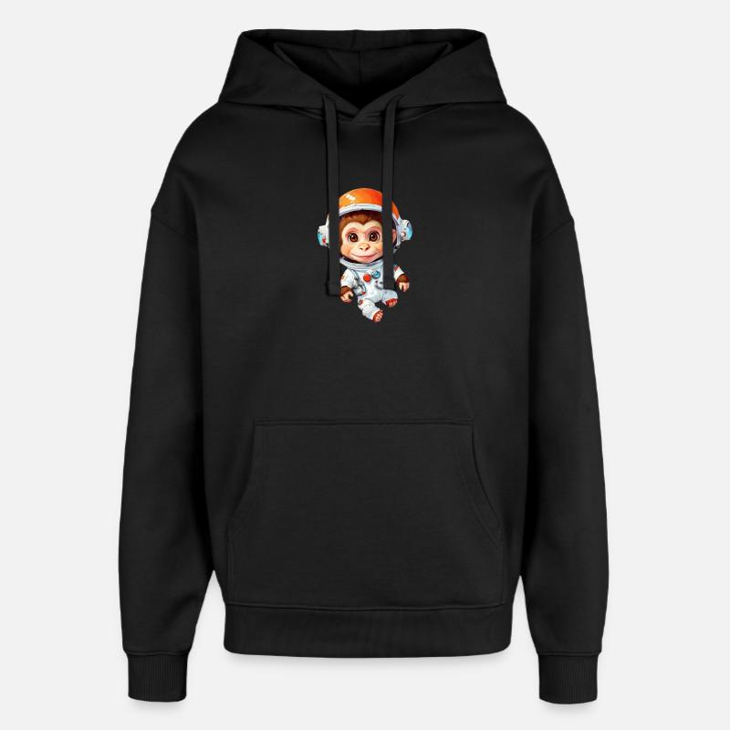 Space Monkey - Oversized Unisex Hoodie by Stanley/Stella - black