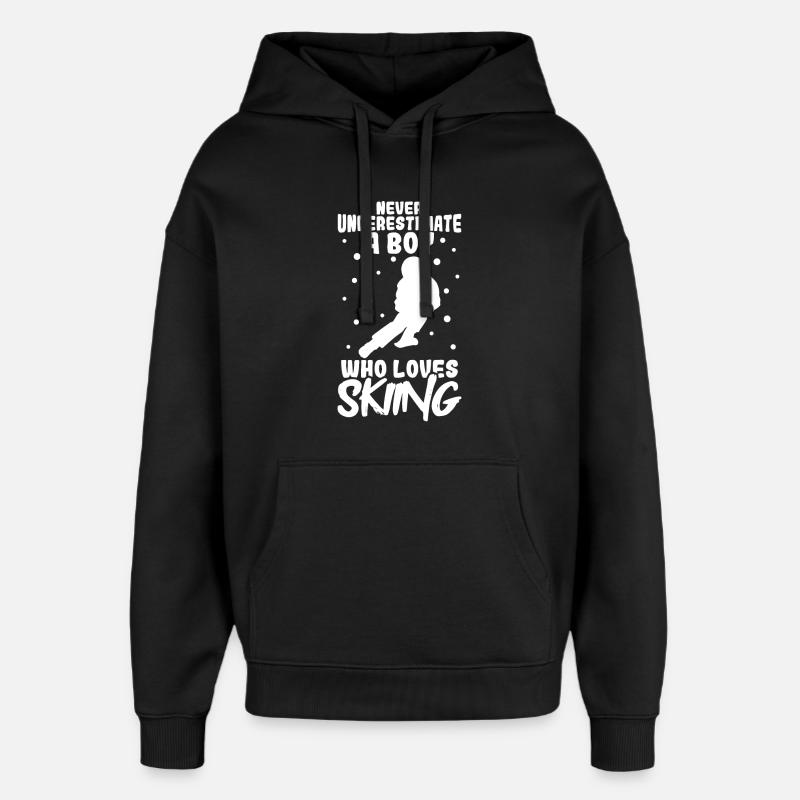 Ski fahrender Junge - Oversized Unisex Hoodie von Stanley/Stella - Schwarz