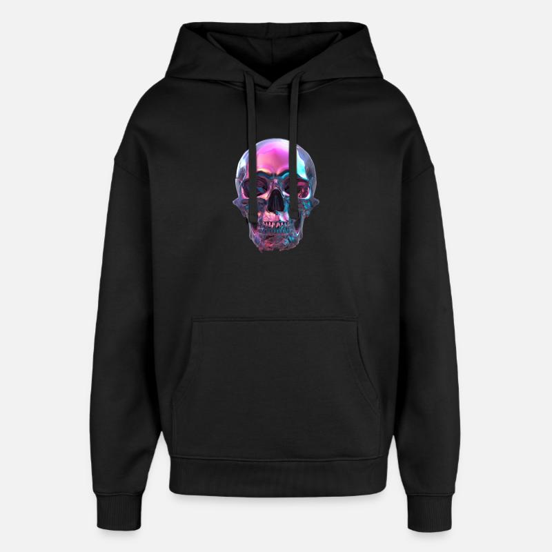 crâne chromatique - Sweat à capuche unisexe Stanley/Stella Oversized - noir