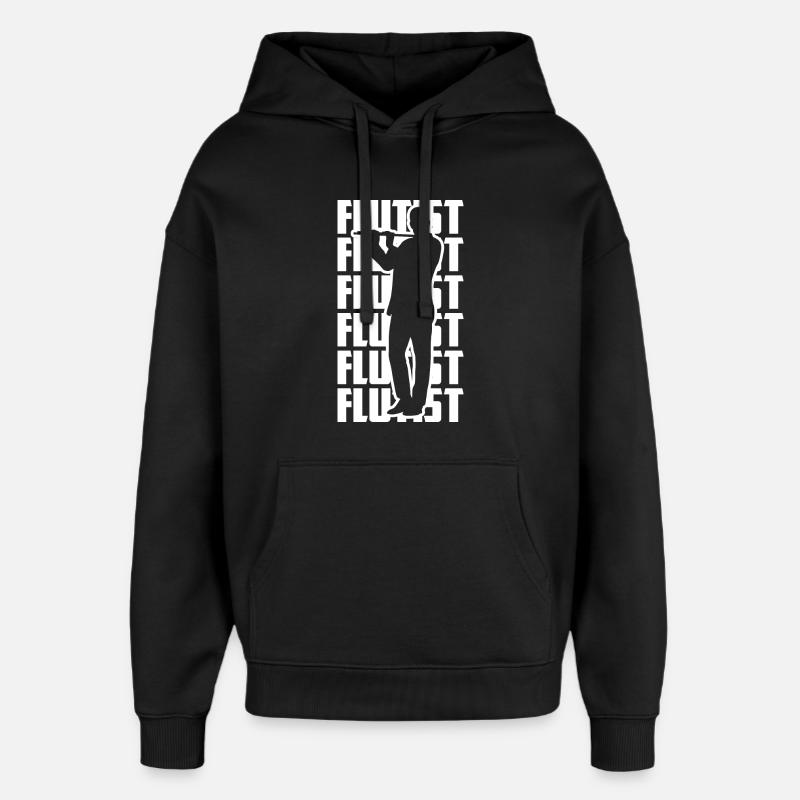 Flûtiste drôle - Sweat à capuche unisexe Stanley/Stella Oversized - noir