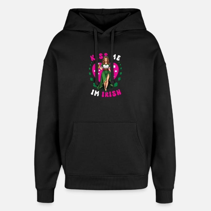 Küss mich, ich bin Irin - Oversized Unisex Hoodie von Stanley/Stella - Schwarz