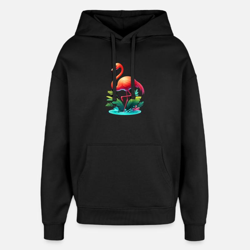 Flamingo - Oversized Unisex Hoodie von Stanley/Stella - Schwarz