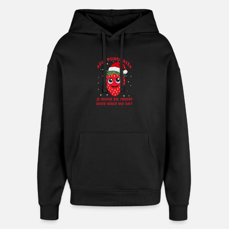 Süße Erdbeere - Oversized Unisex Hoodie von Stanley/Stella - Schwarz