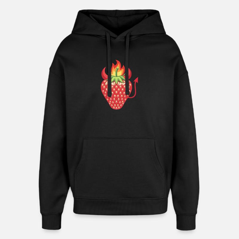 Fraise diabolique - Sweat à capuche unisexe Stanley/Stella Oversized - noir