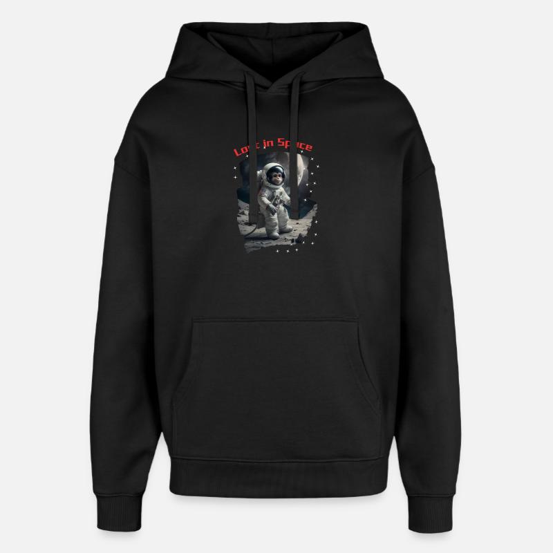 Lost in Space - Affe als Astronaut - Oversized Unisex Hoodie von Stanley/Stella - Schwarz