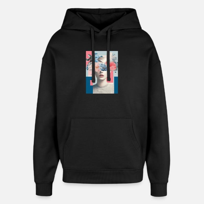 Abstrakte florale Weiblichkeit - Oversized Unisex Hoodie von Stanley/Stella - Schwarz