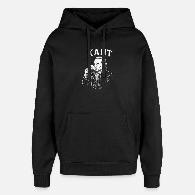 Kant drinking Enlightenment Beer gift - Oversized Unisex Hoodie by Stanley/Stella - black
