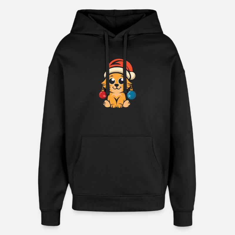 Mignon chat de Noël avec chapeau - Sweat à capuche unisexe Stanley/Stella Oversized - noir