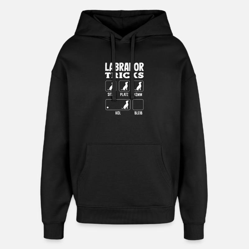 Astuces du Labrador - Sweat à capuche unisexe Stanley/Stella Oversized - noir