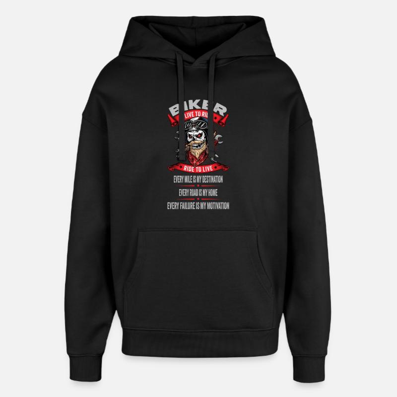 Chaque kilomètre est ma destination - Sweat à capuche unisexe Stanley/Stella Oversized - noir