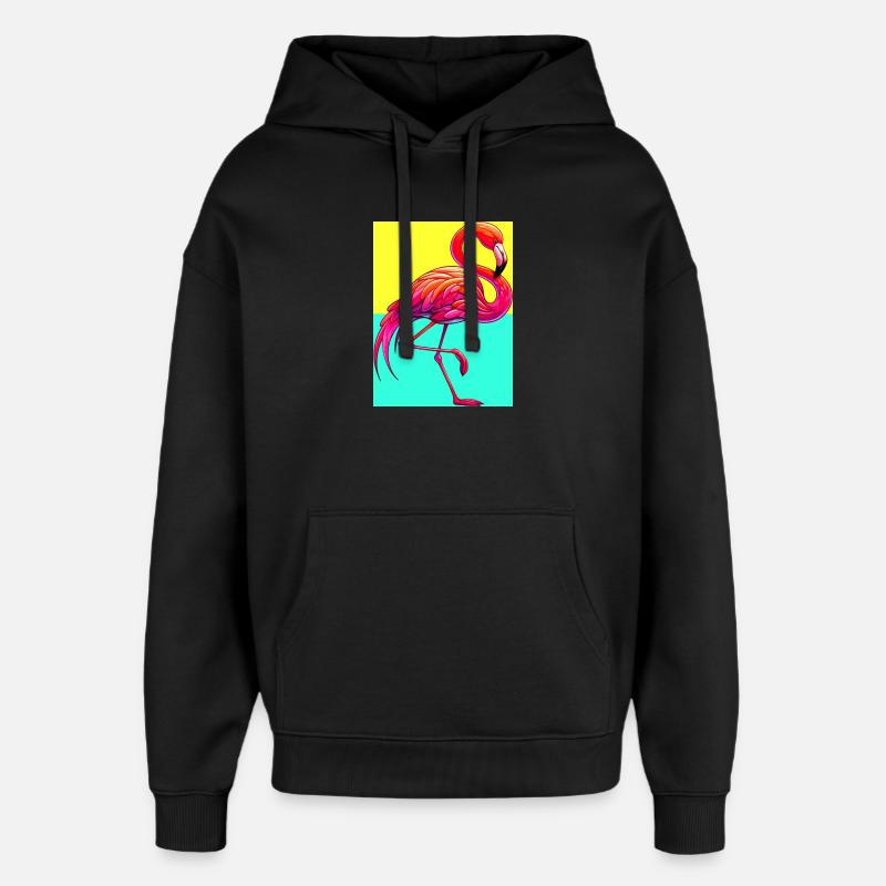 Flamingo - Oversized Unisex Hoodie von Stanley/Stella - Schwarz