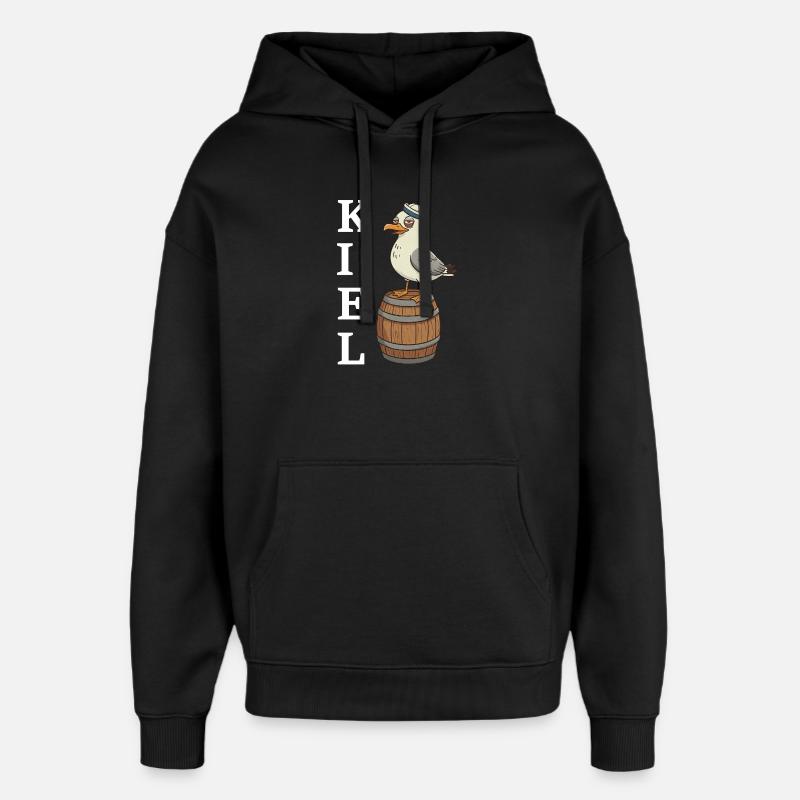 Kiel Möwe - Oversized Unisex Hoodie von Stanley/Stella - Schwarz