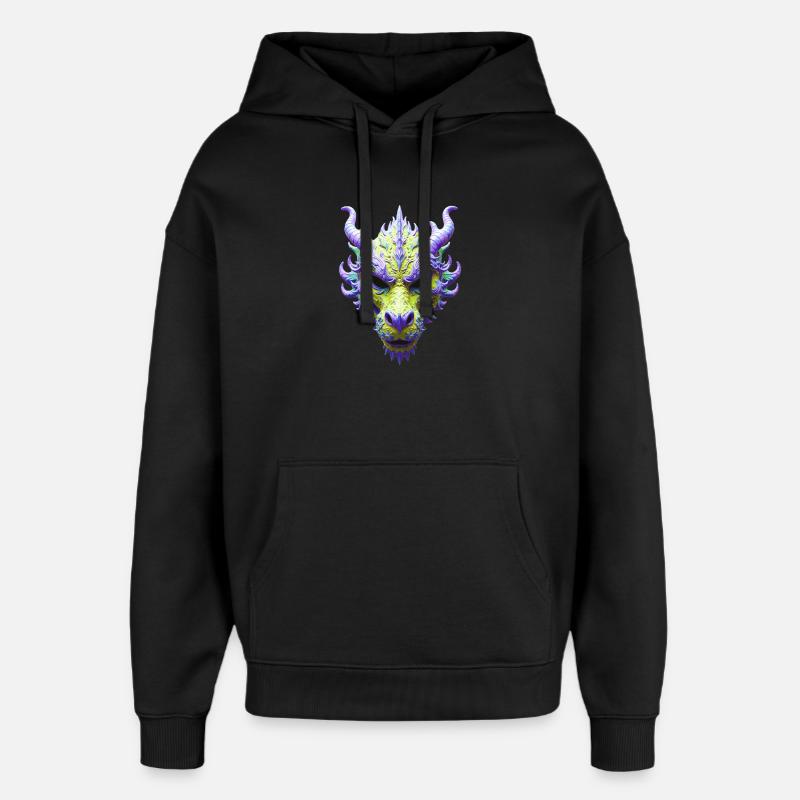 Masque du Dragon Vert Aurore - Sweat à capuche unisexe Stanley/Stella Oversized - noir