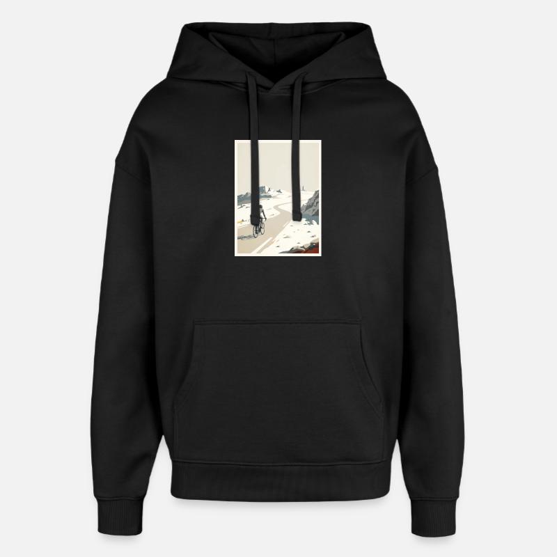 Summit Road - Cycling Memory - Oversized Unisex Hoodie by Stanley/Stella - black