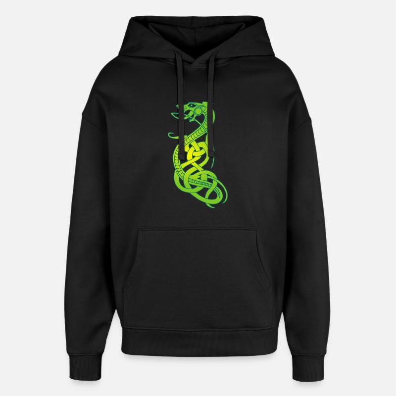Serpent vert et jaune infini - Sweat à capuche unisexe Stanley/Stella Oversized - noir